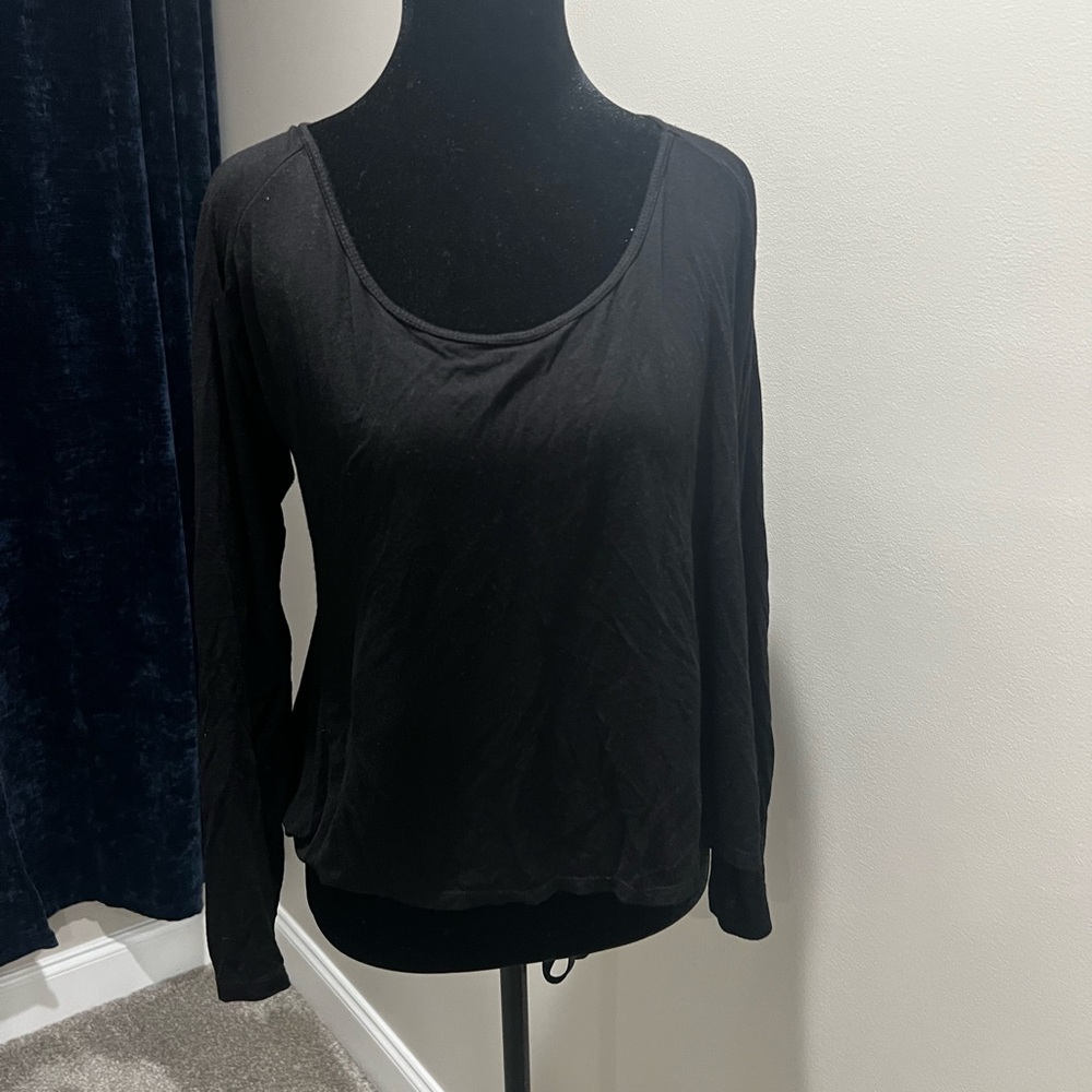 Elegant Black Long Sleeve Women's Top